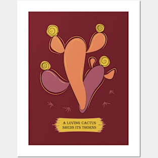 Terracotta bald cactus Posters and Art